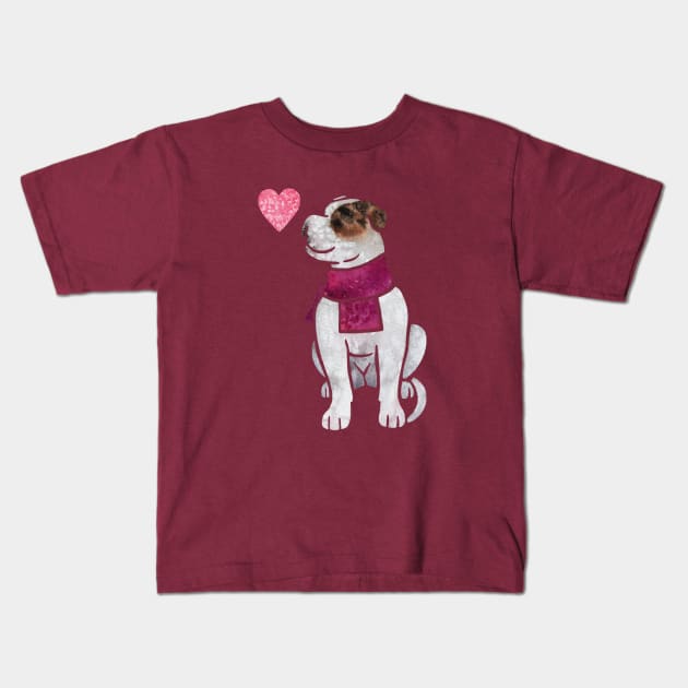 Watercolour American Bulldog Kids T-Shirt by animalartbyjess